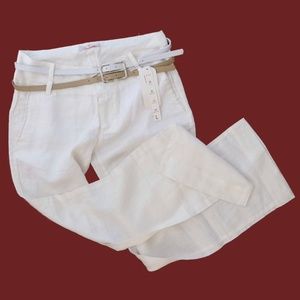 WOMENS FORME JEANS 100% LINEN FLARE PANTS LARGE